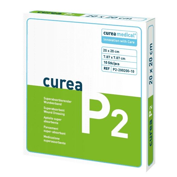 CUREA P2 superabsorb.Wundauflage 20x20 cm