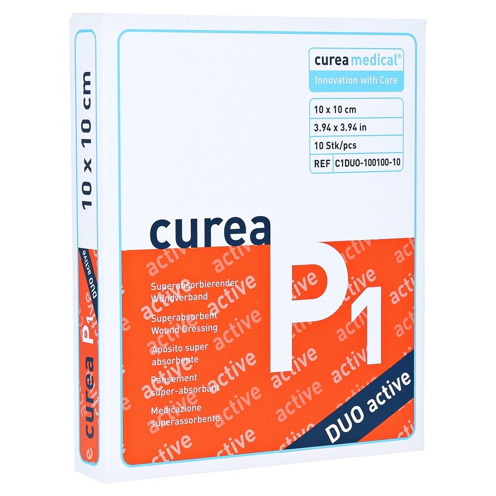 CUREA P1 duo active superabs.Wundaufl.10x10 cm